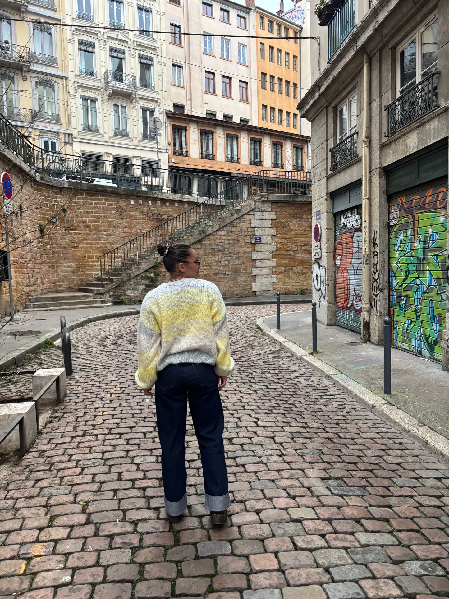 Gilet bicolore jaune et gris