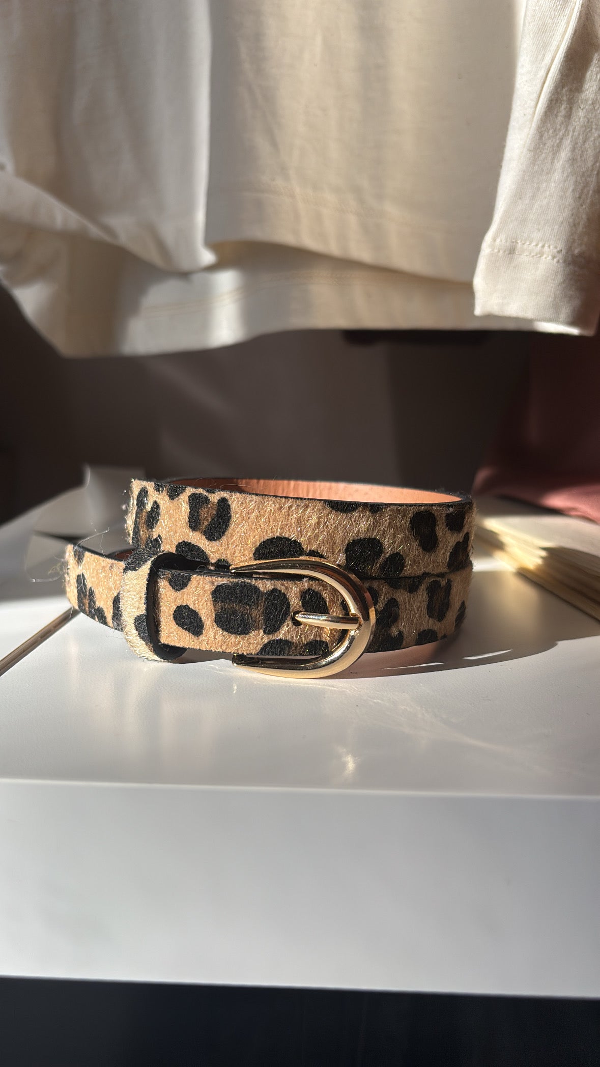 Ceinture Léopard Camel