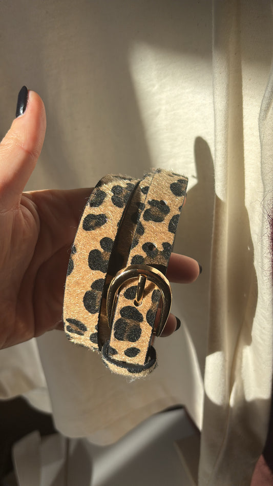 Ceinture Léopard Camel