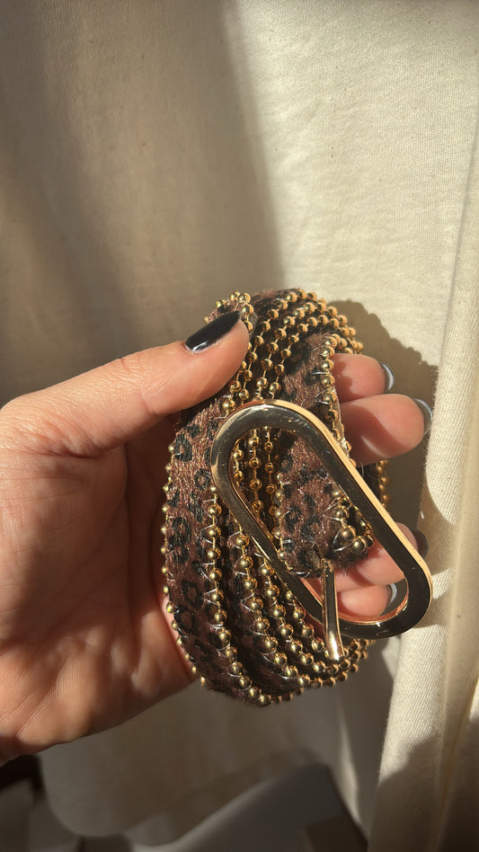 Ceinture Léopard Marron