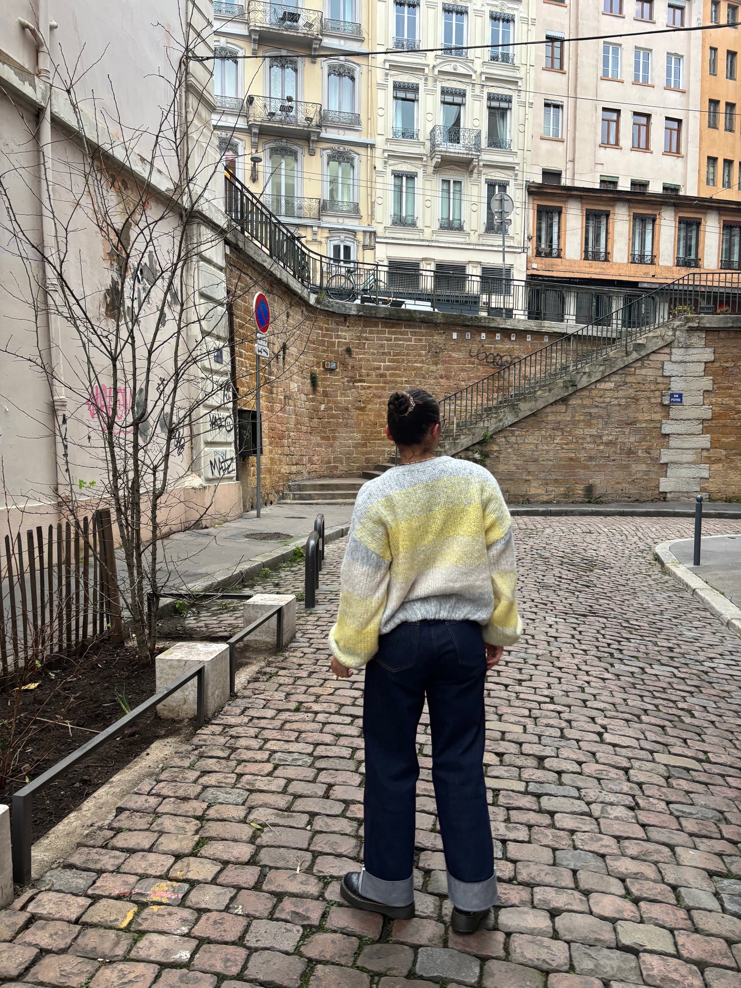 Gilet bicolore jaune et gris